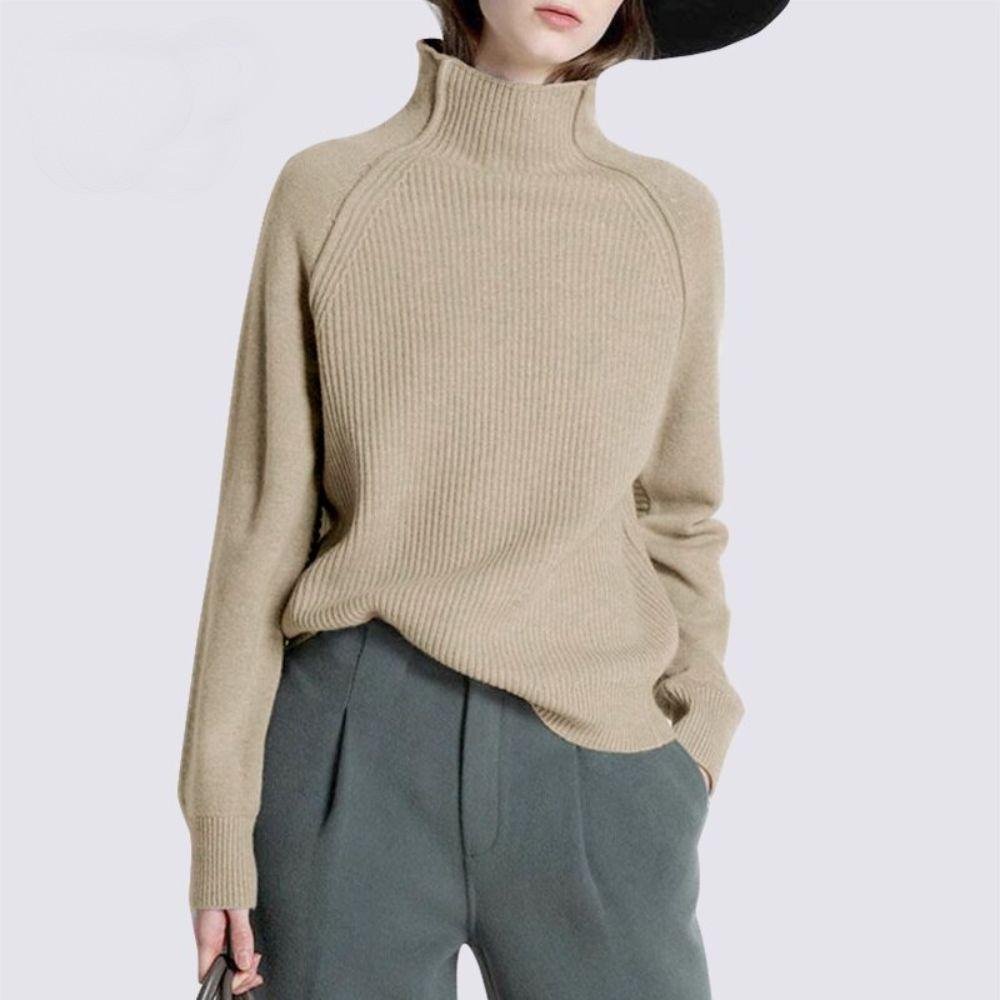 Drune | Rollkragenpullover Weiche Wolle Lockere Passform Lange Ärmel