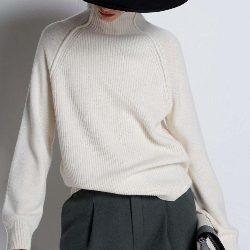 Drune | Rollkragenpullover Weiche Wolle Lockere Passform Lange Ärmel