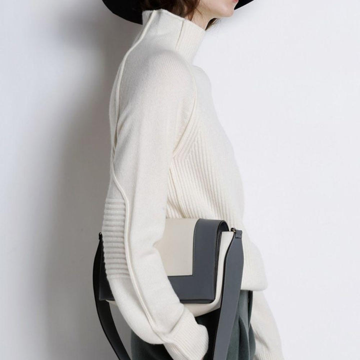 Drune | Rollkragenpullover Weiche Wolle Lockere Passform Lange Ärmel