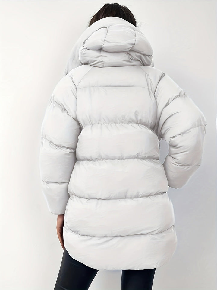 Drune | Damen kurze schwarze Pufferjacke mit warmer Isolierung