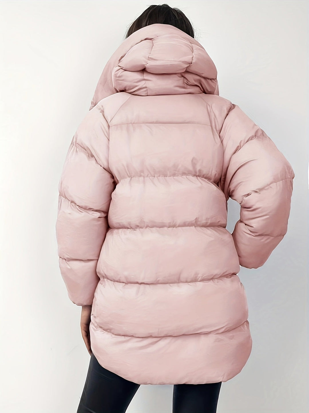 Drune | Damen kurze schwarze Pufferjacke mit warmer Isolierung