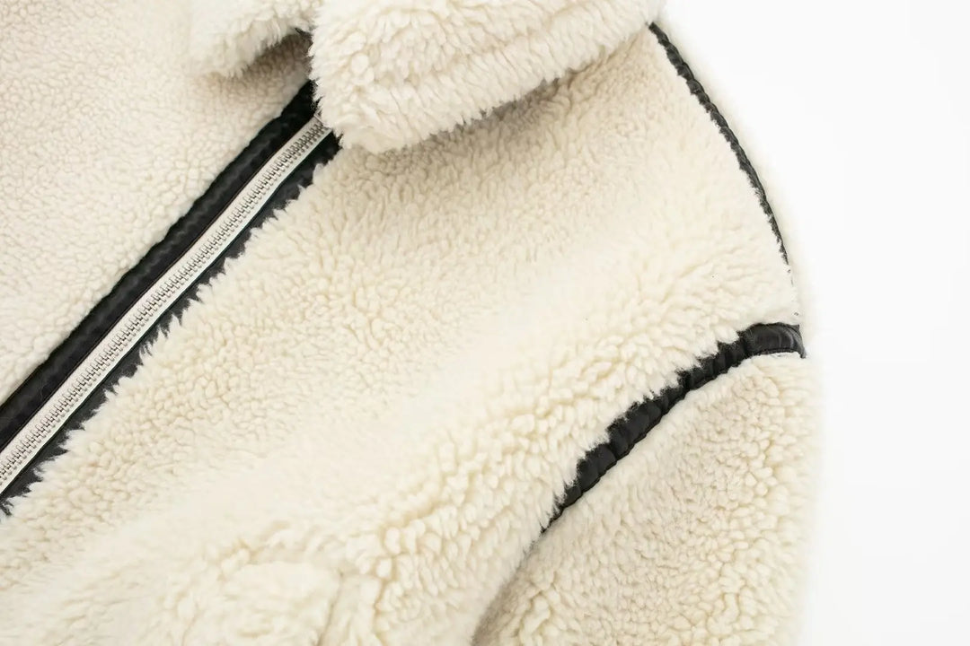 Drune | Winter Teddyjacke im Biker-Stil für stilvolle Freizeit- und City-Outfits