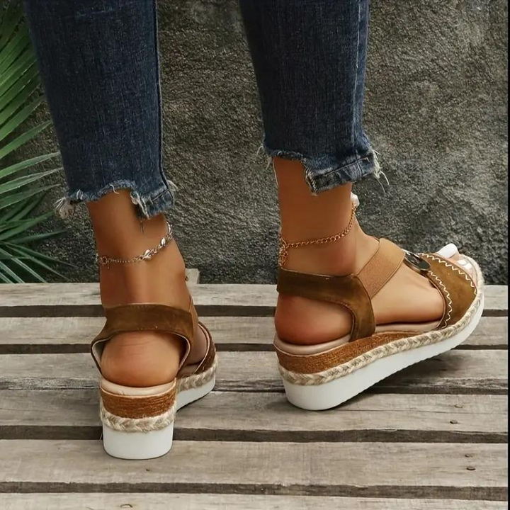 Drune | Sandalen, Plateau, elastischer Riemen, Keilsandalen, Schuhe für den Sommer