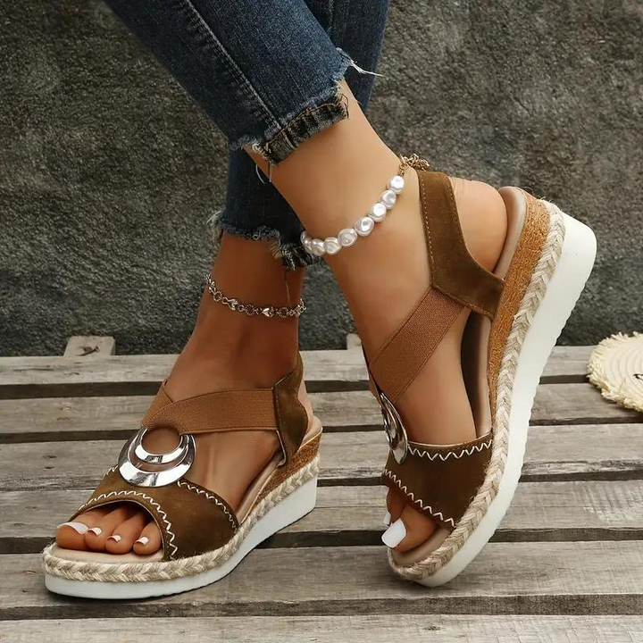 Drune | Sandalen, Plateau, elastischer Riemen, Keilsandalen, Schuhe für den Sommer