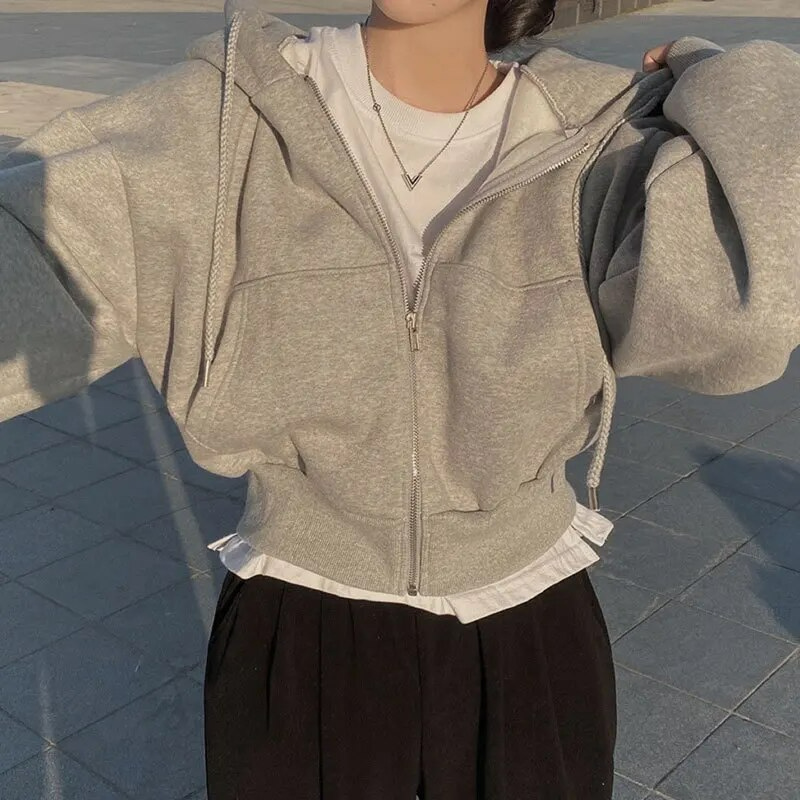 Drune | Übergröße Zipper-Hoodie Für Damen