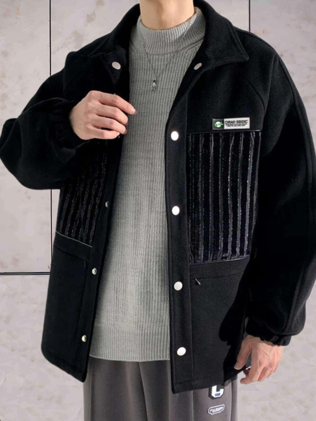 Drune | Einfache Einfarbige Jacke Mit Strumpfhosen