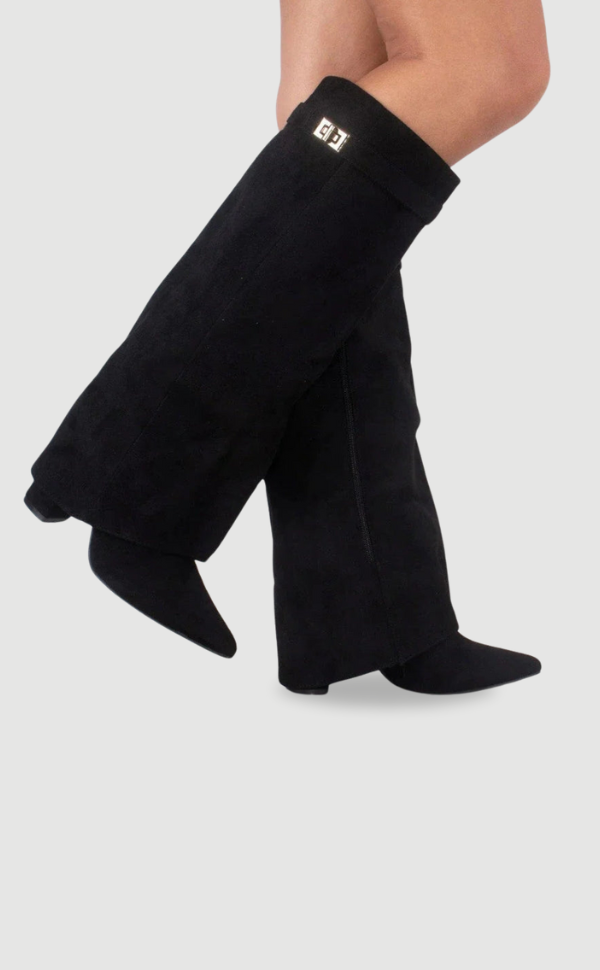 Drune | Elegante Damenstiefel Aus Hochwertigem Suede Mit Goldenen Akzenten