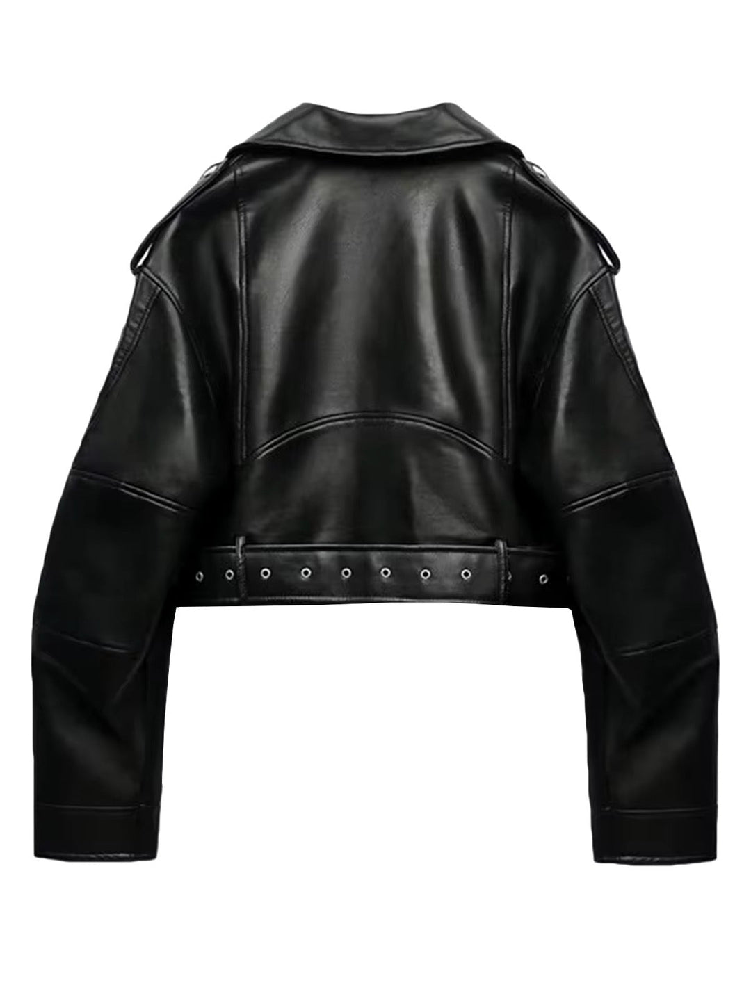 Drune | Gekürzte Bikerjacke Aus Kunstleder Mit Gürtel