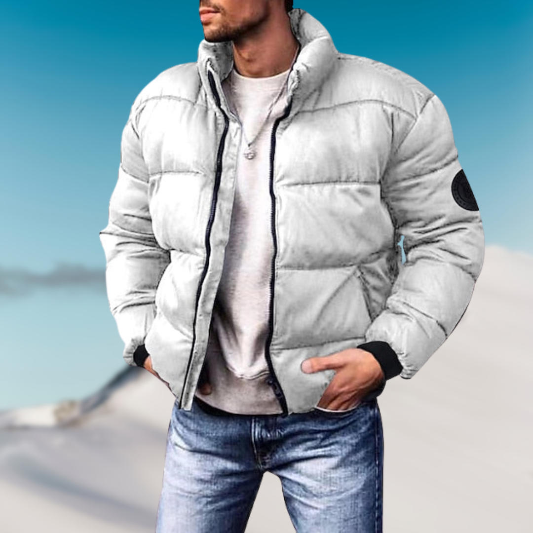 Drune | Daunenjacke - Gepolstertes Fit - Hoher Kragen - Gerippte Bündchen - Freizeitjacke