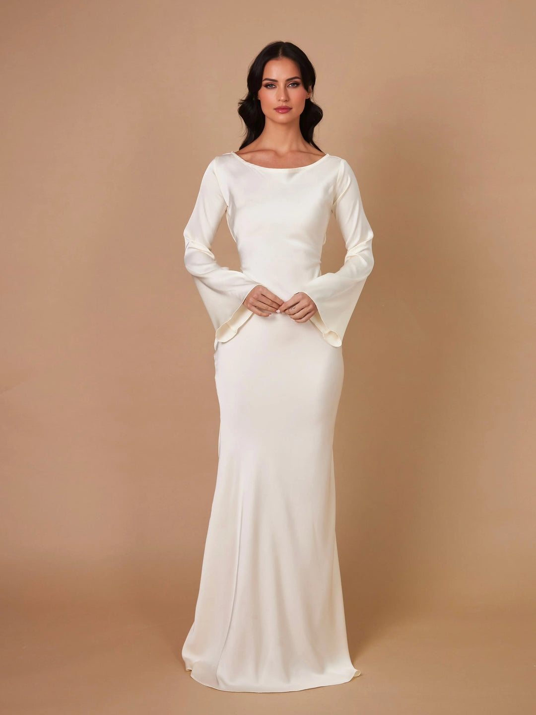 Drune | Fließendes Maxi Kleid Mit Langen Ärmeln Für Damen