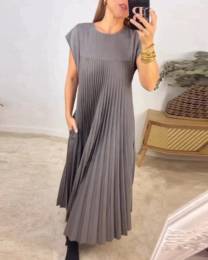 Drune Kleid | Elegantes langes ärmelloses Kleid in lockerer Passform