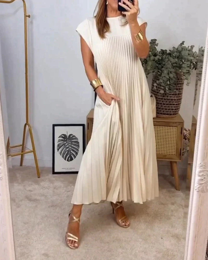 Drune Kleid | Elegantes langes ärmelloses Kleid in lockerer Passform