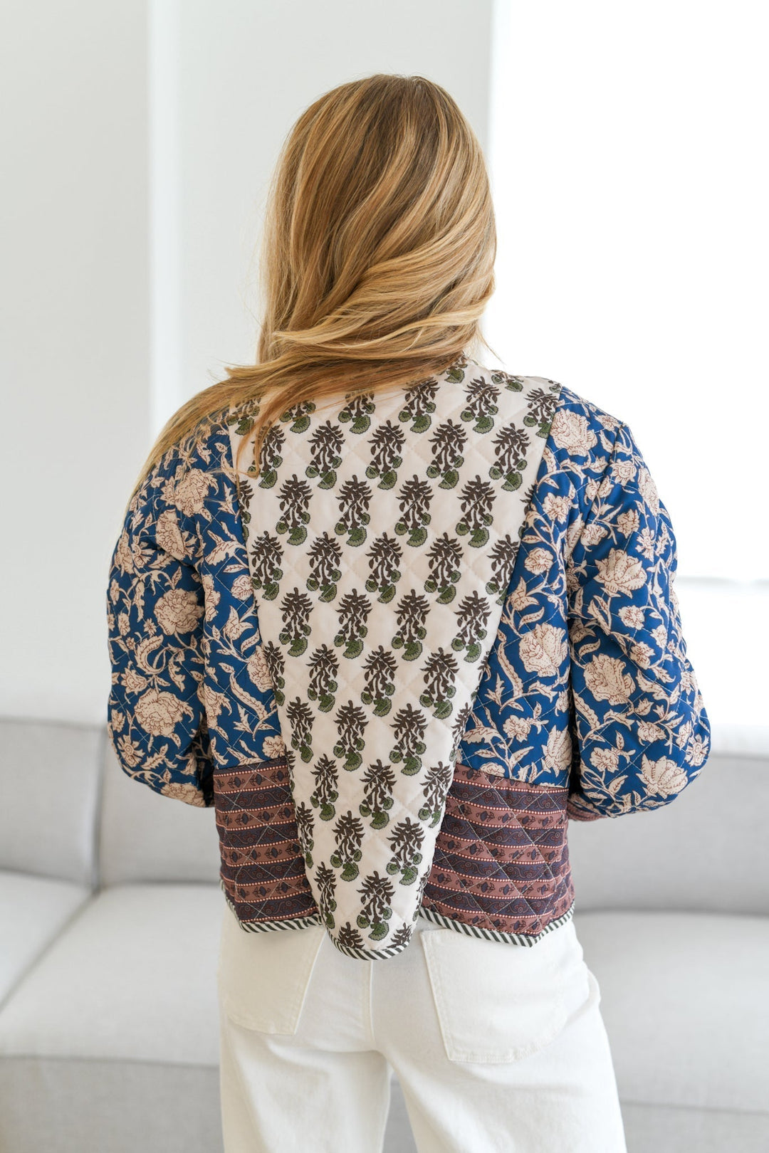 Drune | Gequiltete Patchworkjacke - Navy Multi