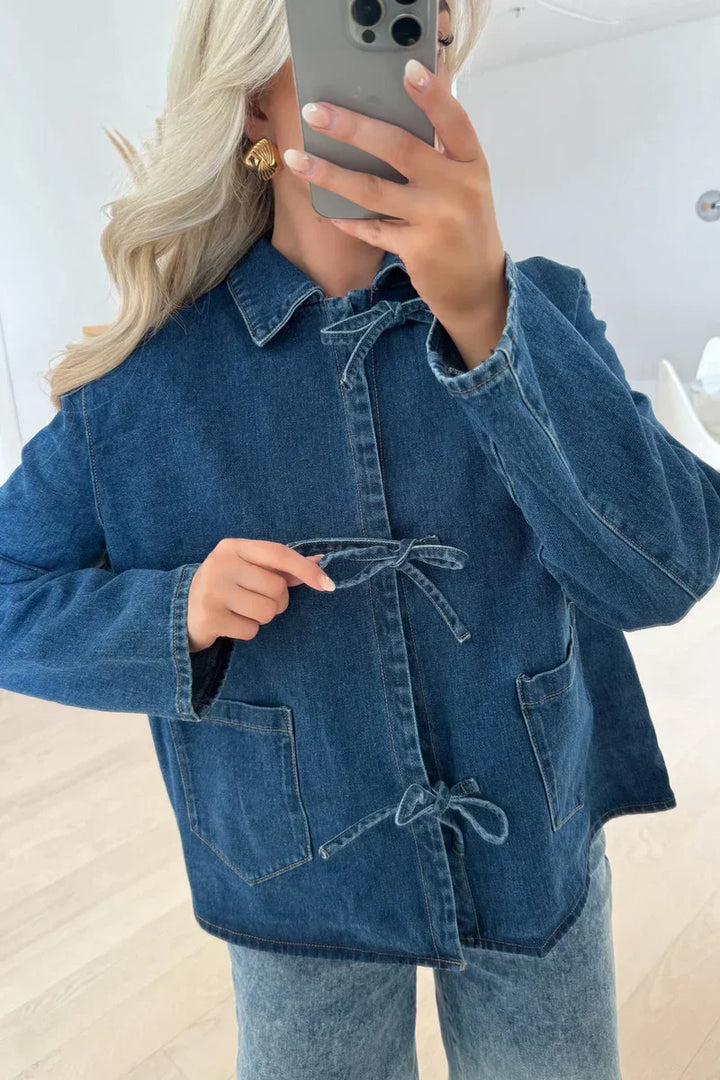 Drune | Set mit Bindebandjacke und Weitjeans Denim Lässig und Trendy