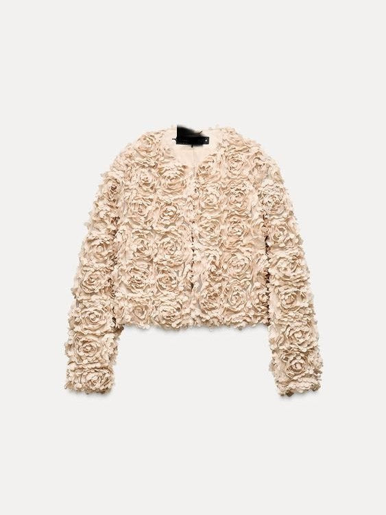 Drune | Texturiertes Cropped Jacke mit langen Ärmeln