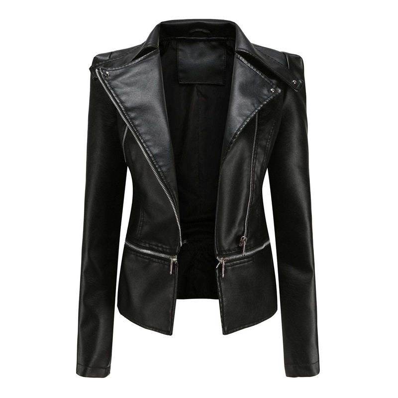 Drune | Gothic Soft Leather Jacket with Lapel and Breathable Zipper Design