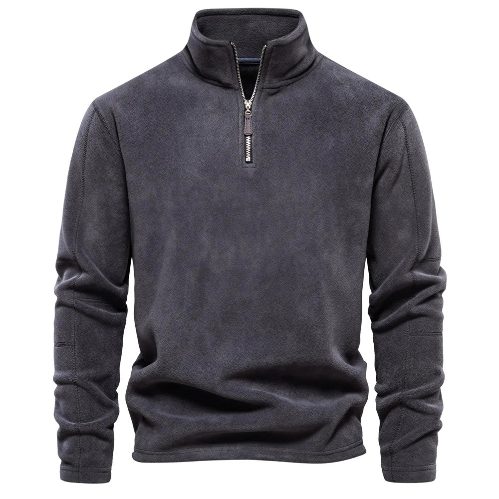 Drune | Klassische Fleecejacke mit Hohem Kragen Polyester Warm und Bequem