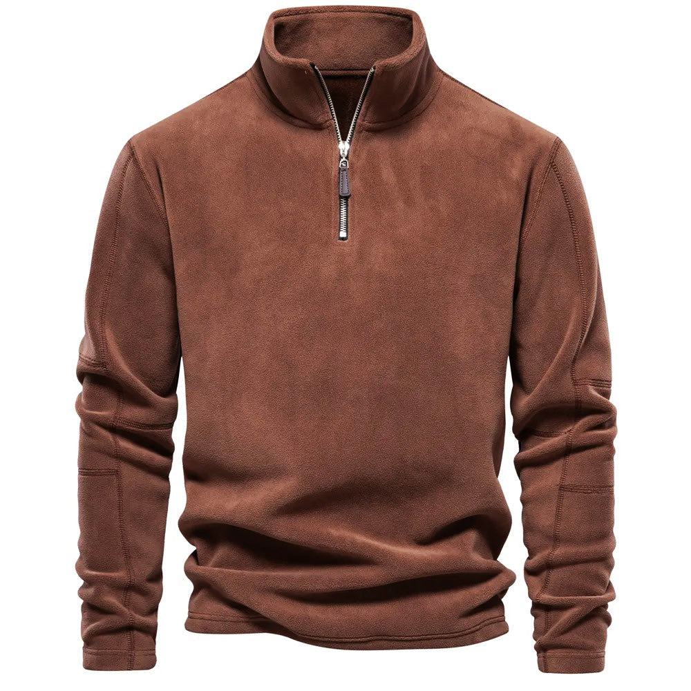 Drune | Klassische Fleecejacke mit Hohem Kragen Polyester Warm und Bequem