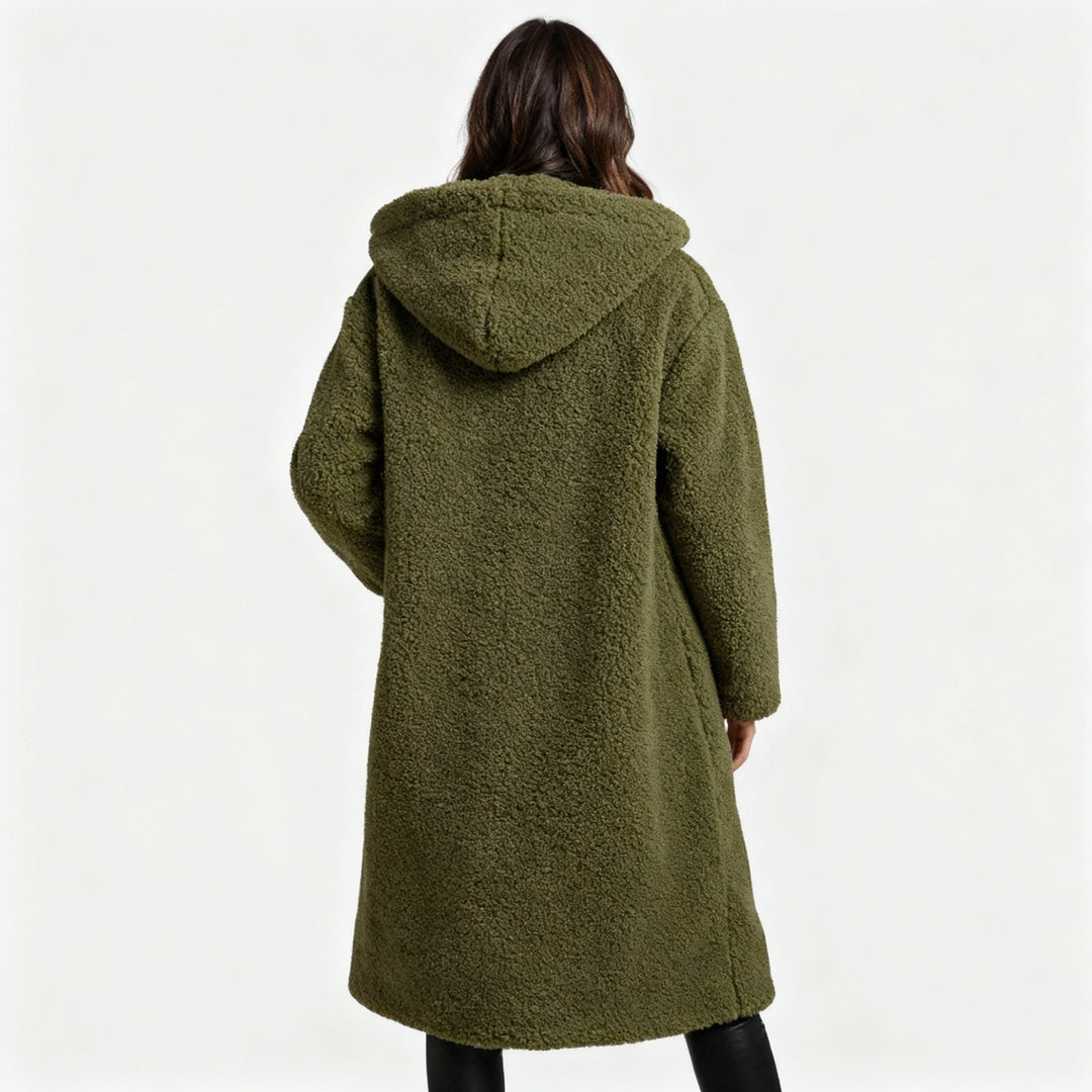 Damen Teddy Mantel mit Kapuze | Drune