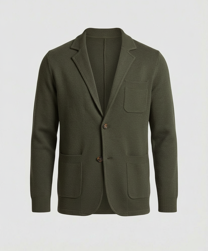 Drune | Stilvolles Herrenblazer mit lässigen Knopfpatch-Taschen und Kragen