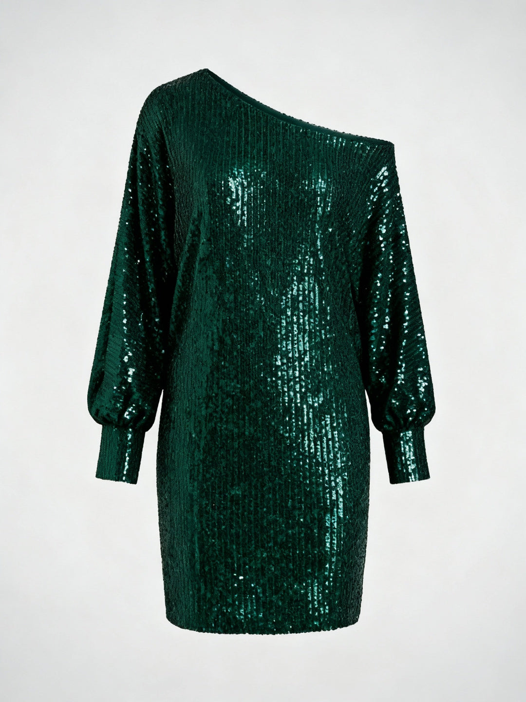 Glamouröses Kontrast Paillettenkleid Damen | Drune