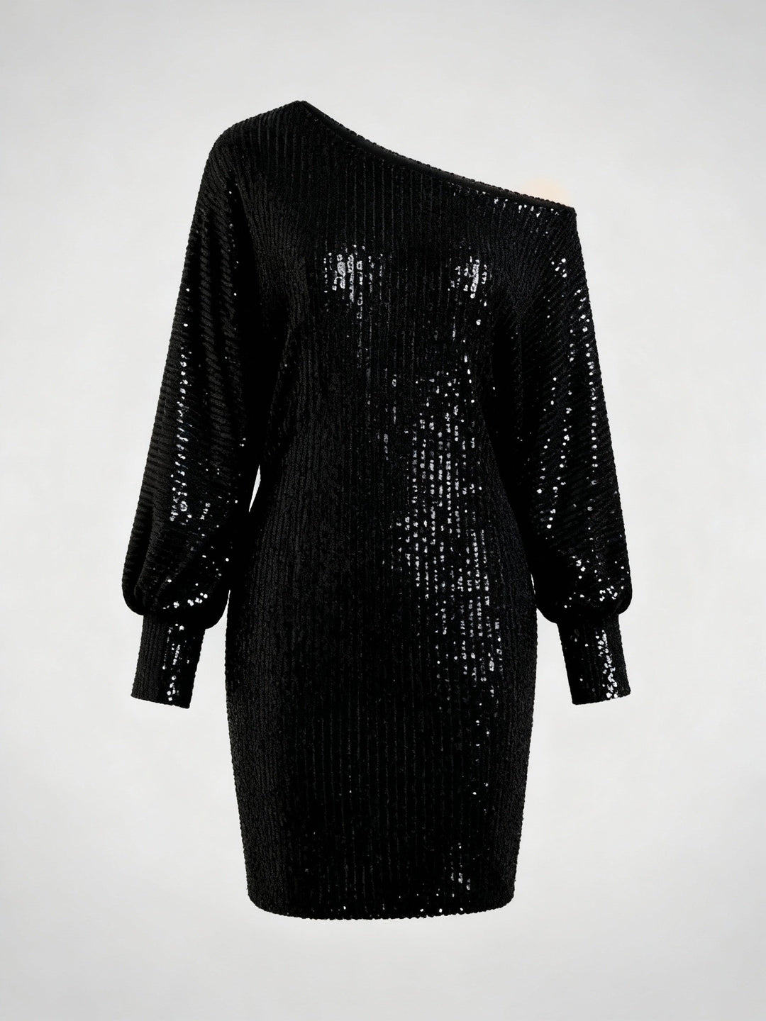 Glamouröses Kontrast Paillettenkleid Damen | Drune
