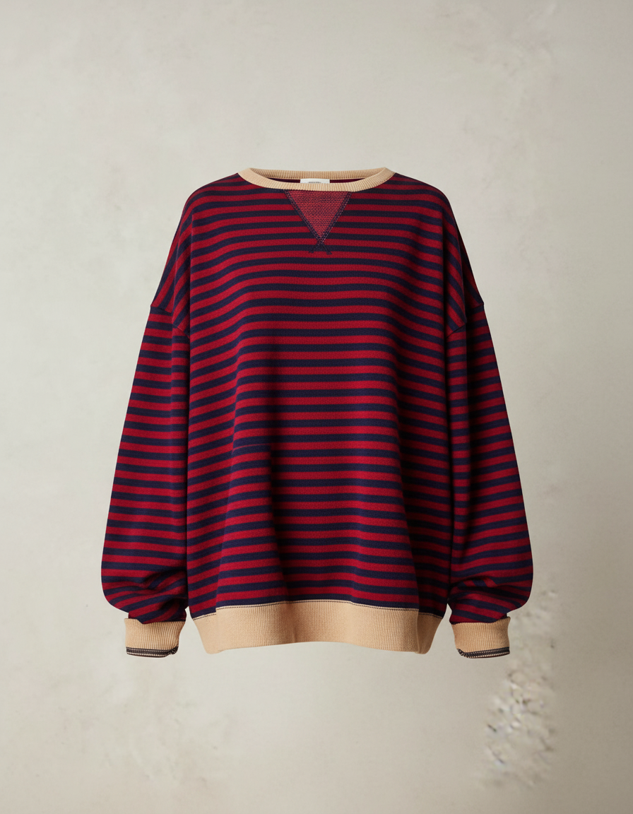 Gestreifter Oversized Pullover Damen | Drune