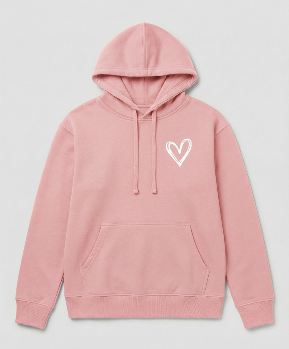Kapuzenpullover Herzdruck Damen | Drune
