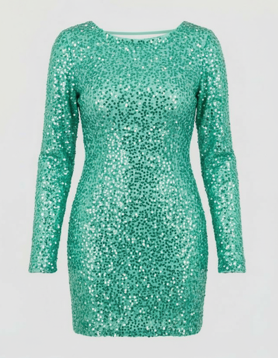 Rückenfreies Glitzer Winterkleid | Drune