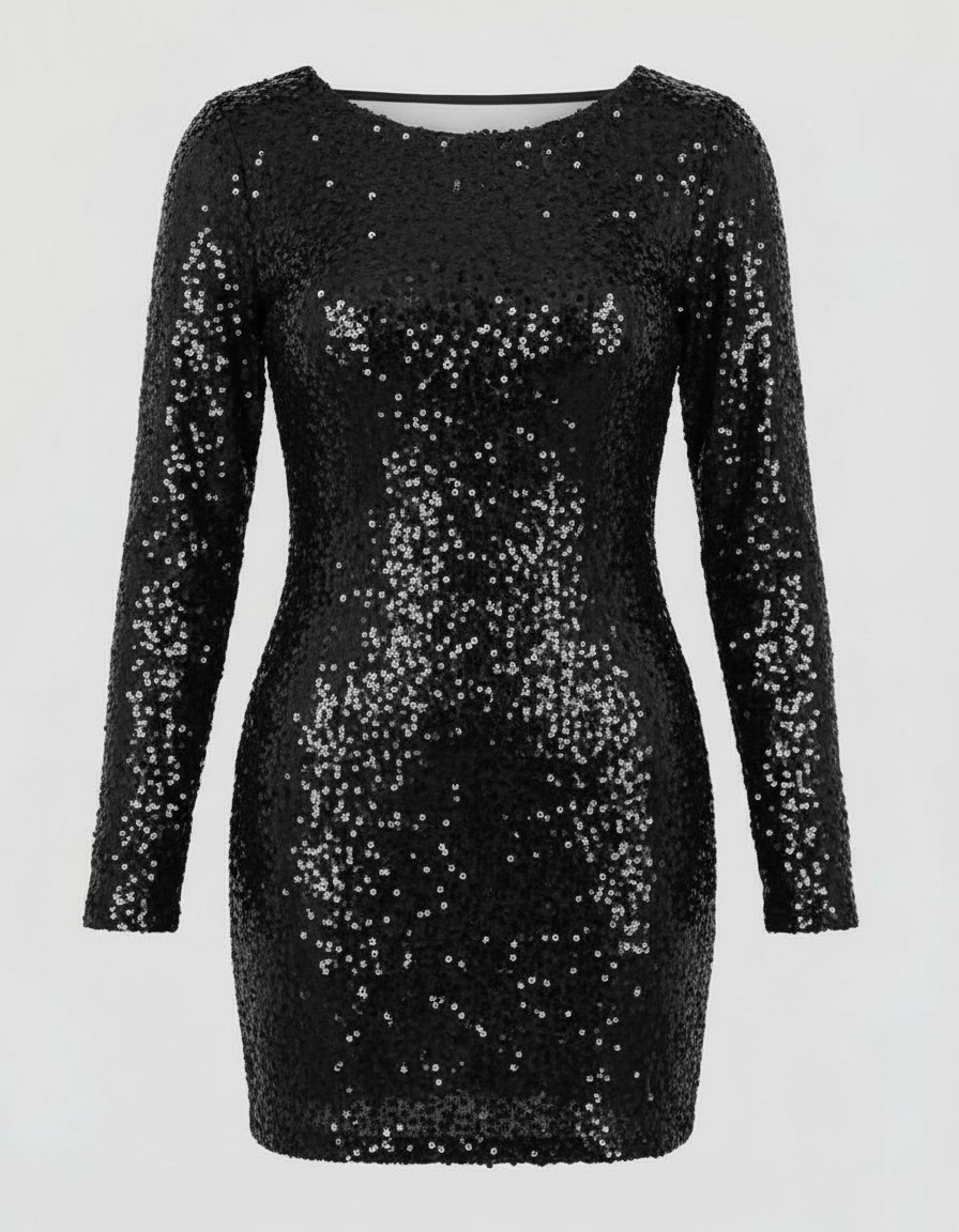 Rückenfreies Glitzer Winterkleid | Drune