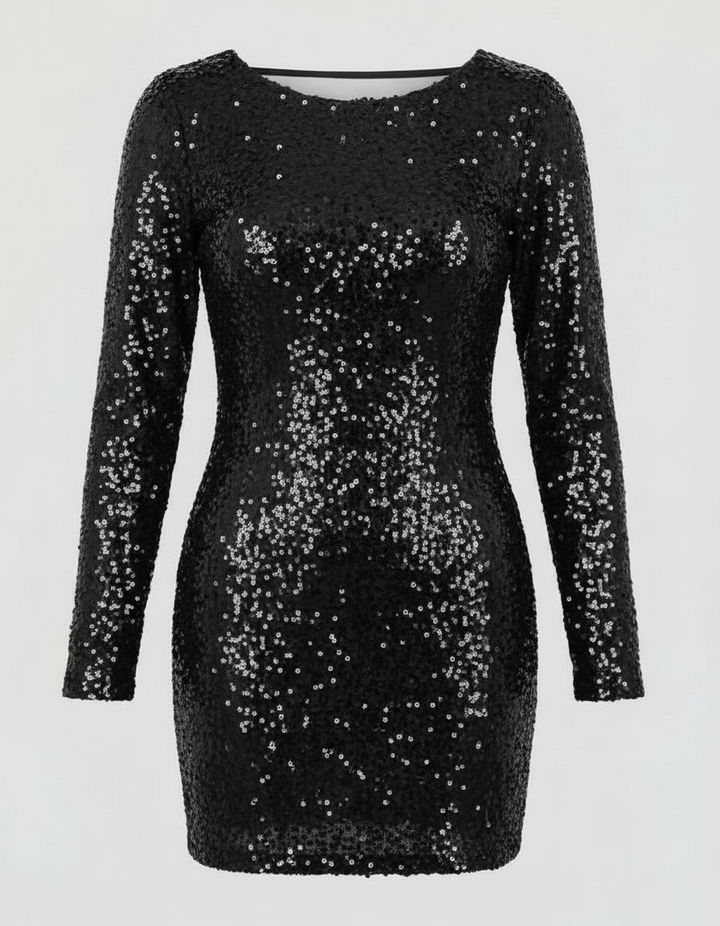 Rückenfreies Glitzer Winterkleid | Drune