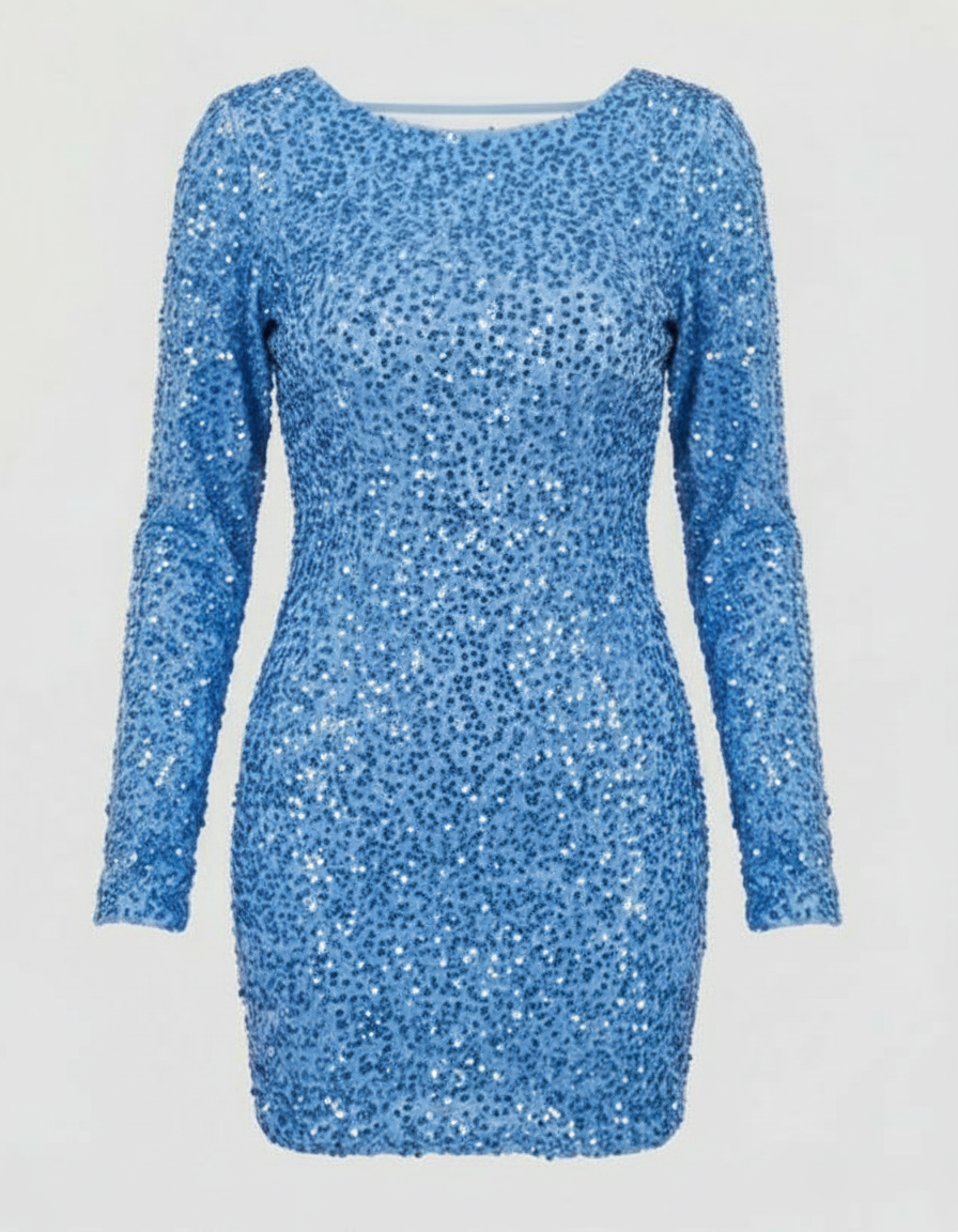 Rückenfreies Glitzer Winterkleid | Drune