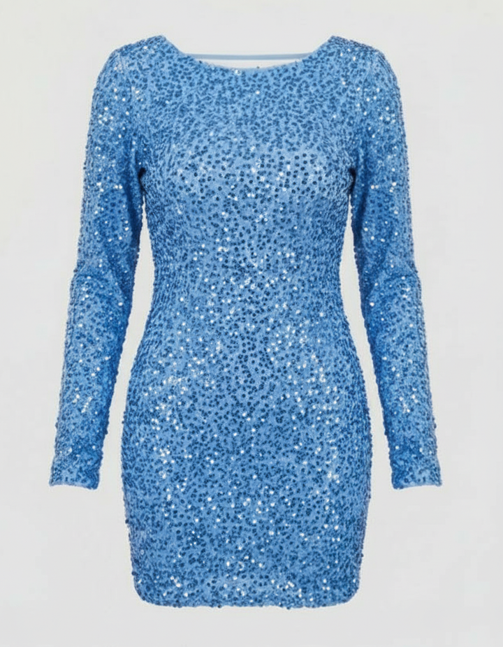 Rückenfreies Glitzer Winterkleid | Drune