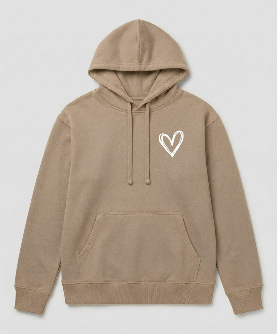 Kapuzenpullover Herzdruck Damen | Drune