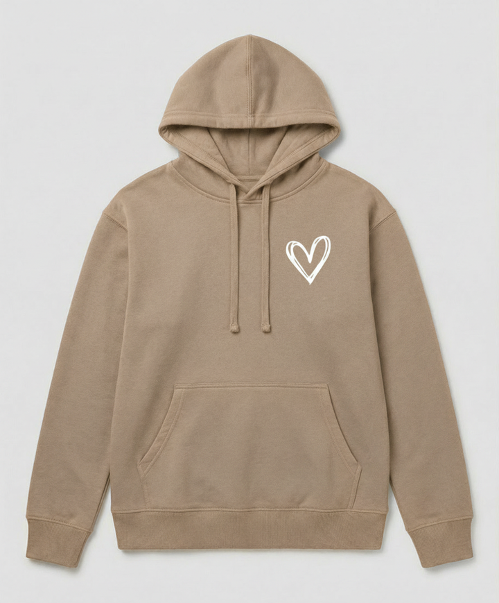 Kapuzenpullover Herzdruck Damen | Drune