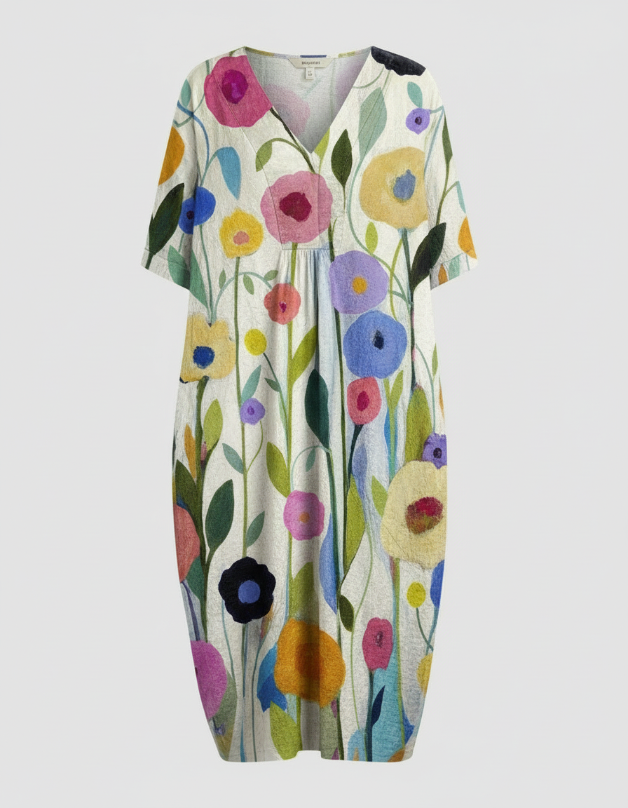 Luftiges Blumen Sommerkleid Damen | Drune