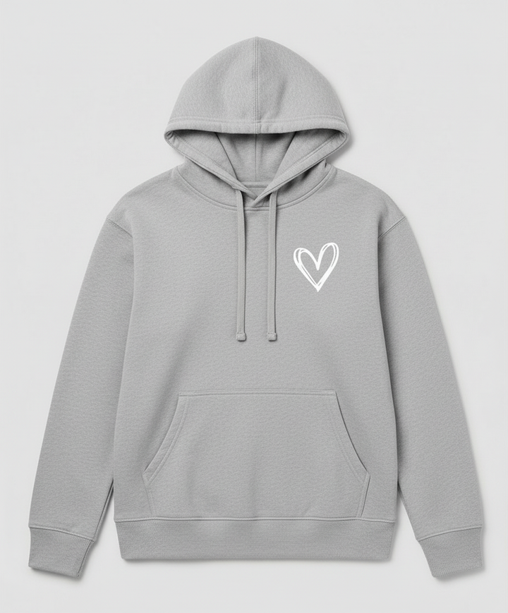 Kapuzenpullover Herzdruck Damen | Drune