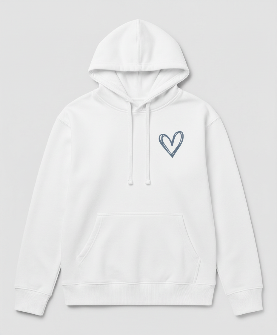 Kapuzenpullover Herzdruck Damen | Drune