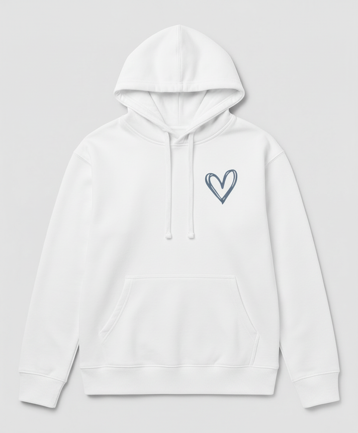 Kapuzenpullover Herzdruck Damen | Drune