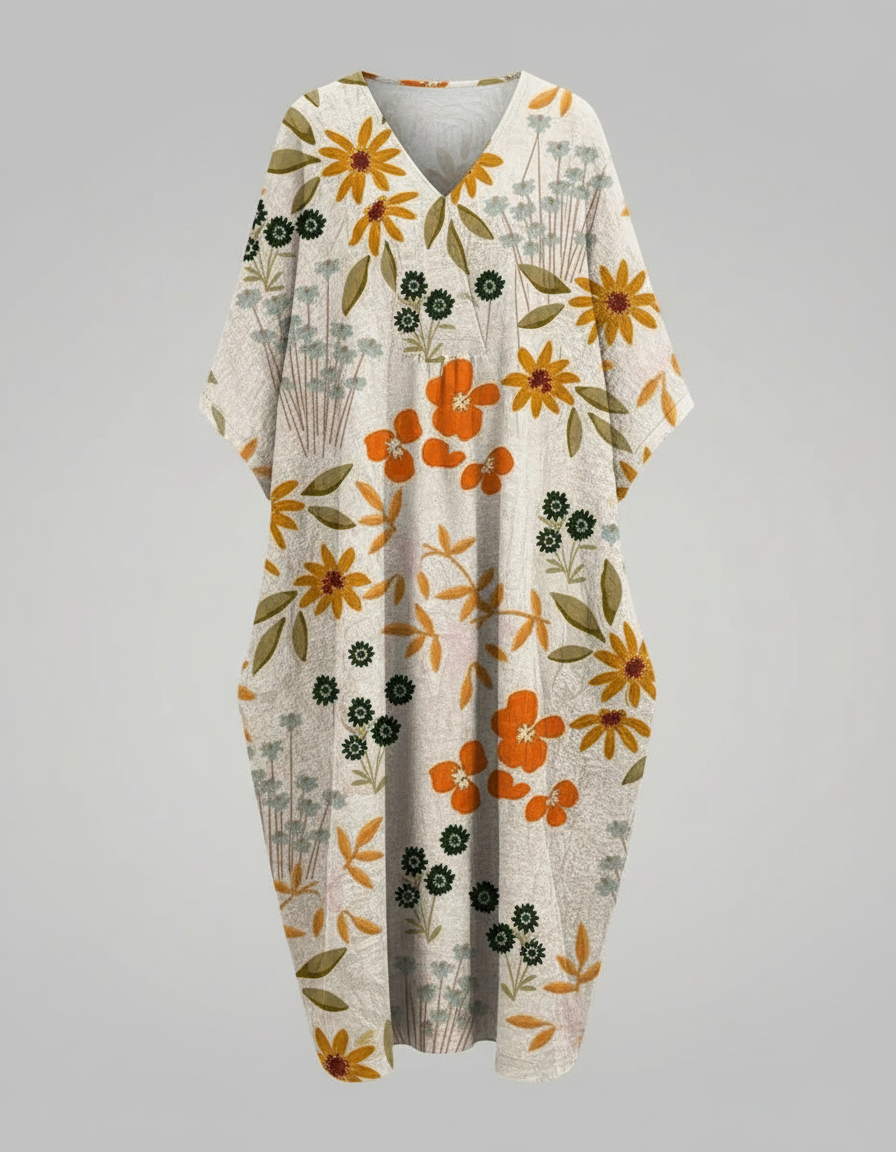 Luftiges Blumen Sommerkleid Damen | Drune