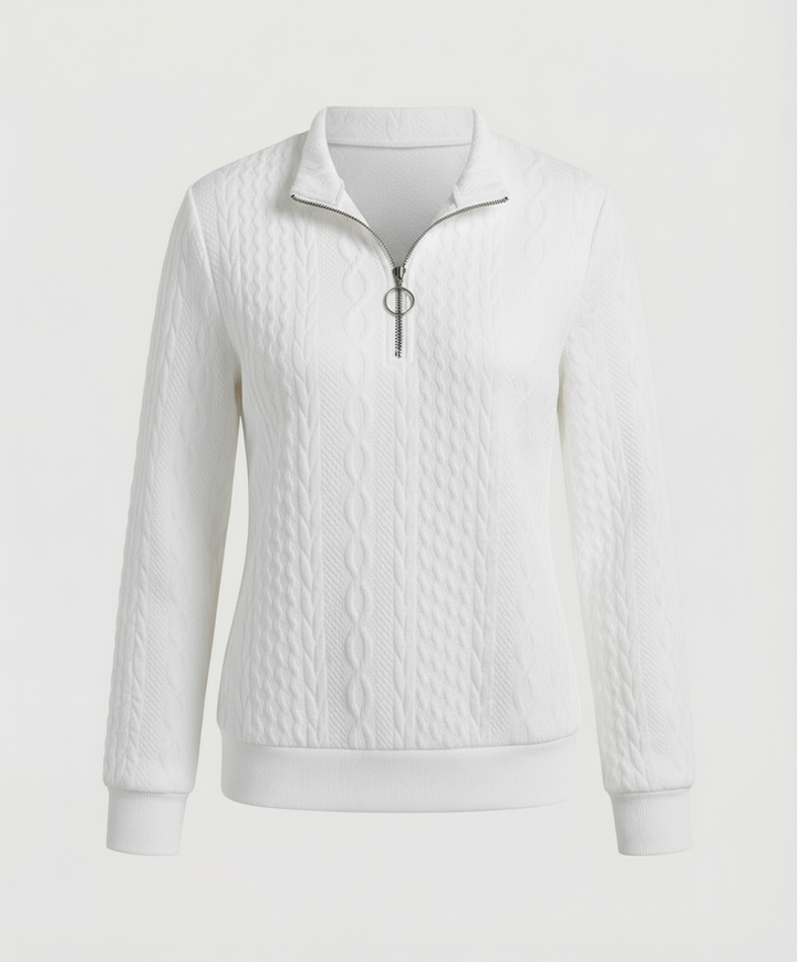 Strukturstrick Casual Pullover Damen | Drune