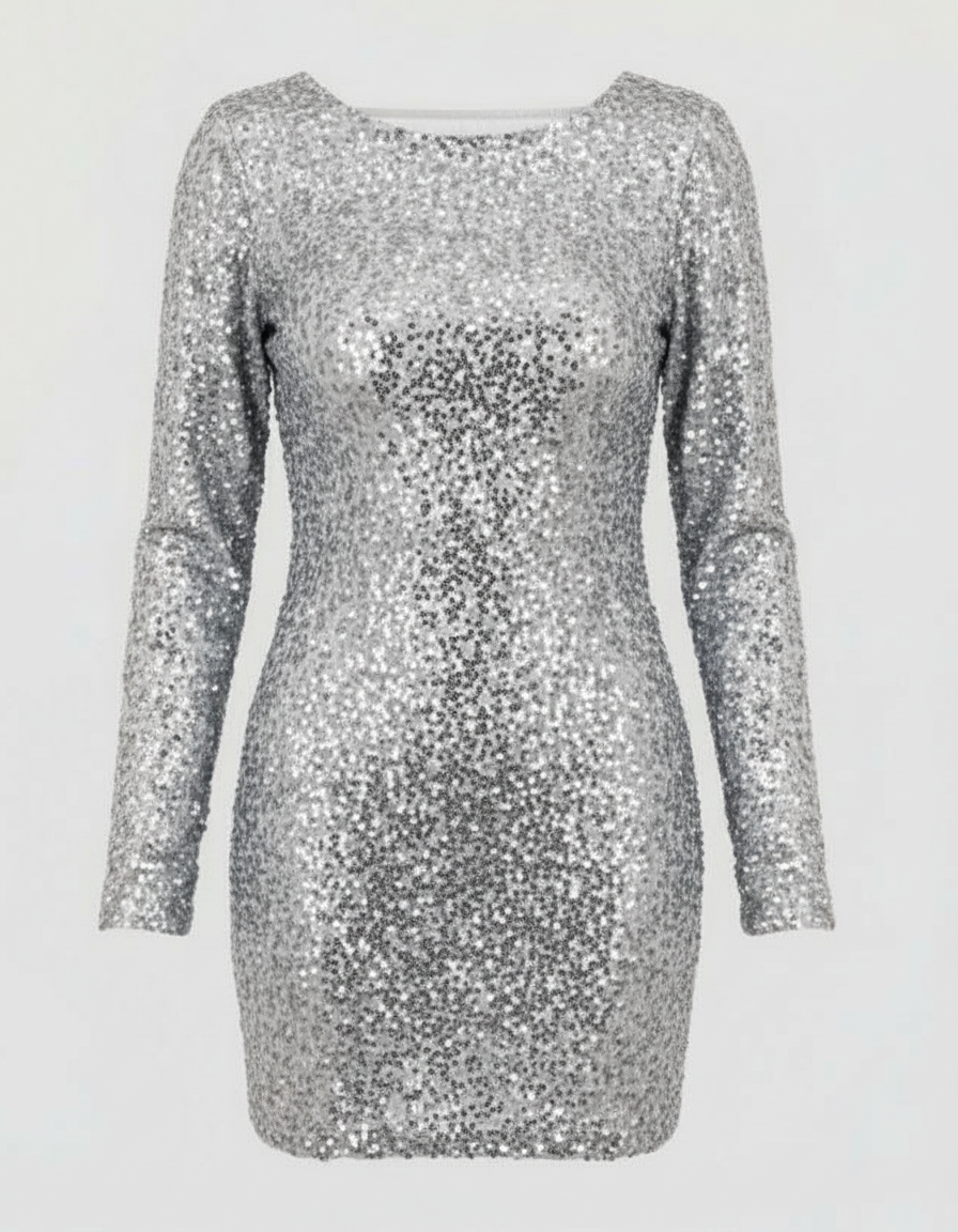 Rückenfreies Glitzer Winterkleid | Drune