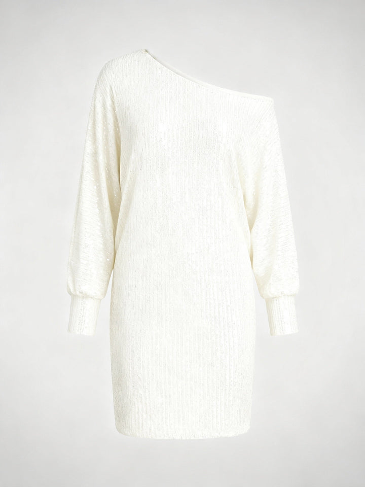 Glamouröses Kontrast Paillettenkleid Damen | Drune