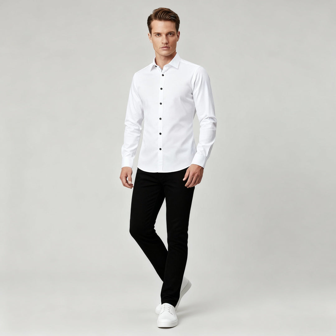Bügelfreies Stretch Hemd Herren Slim Fit | Drune