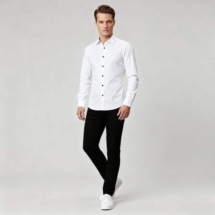 Bügelfreies Stretch Hemd Herren Slim Fit | Drune