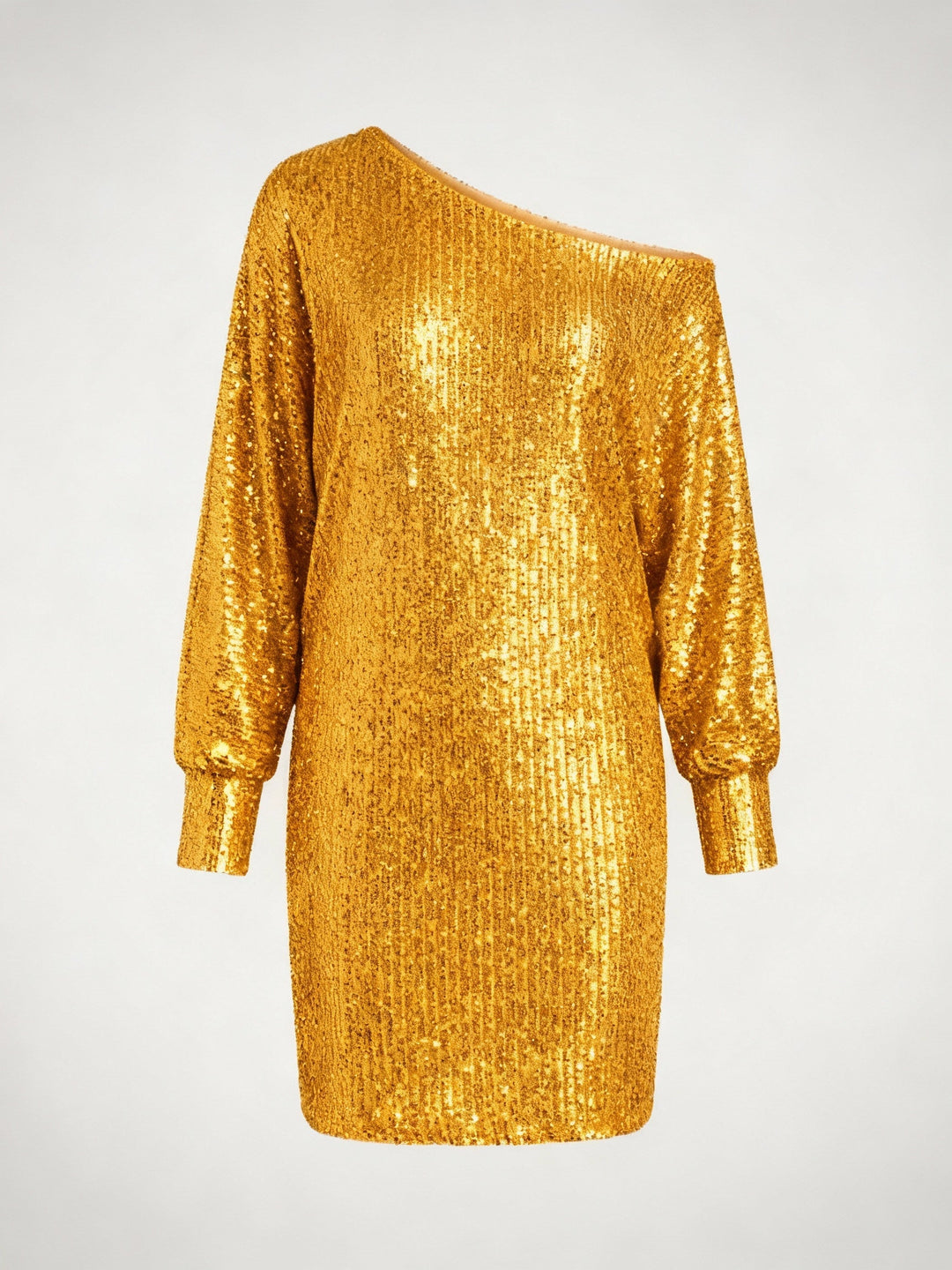 Glamouröses Kontrast Paillettenkleid Damen | Drune