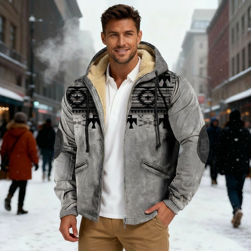 Drune | Jacke mit Kapuze und Einheimischem Druck