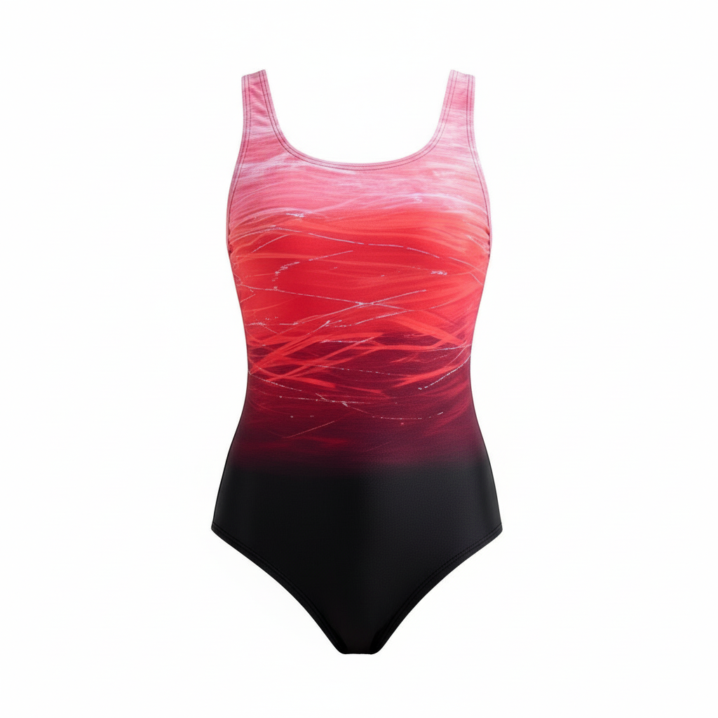 Einteiliger Sport-Badeanzug mit Ombre-Design | Drune