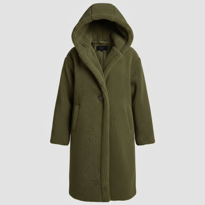 Damen Teddy Mantel mit Kapuze | Drune
