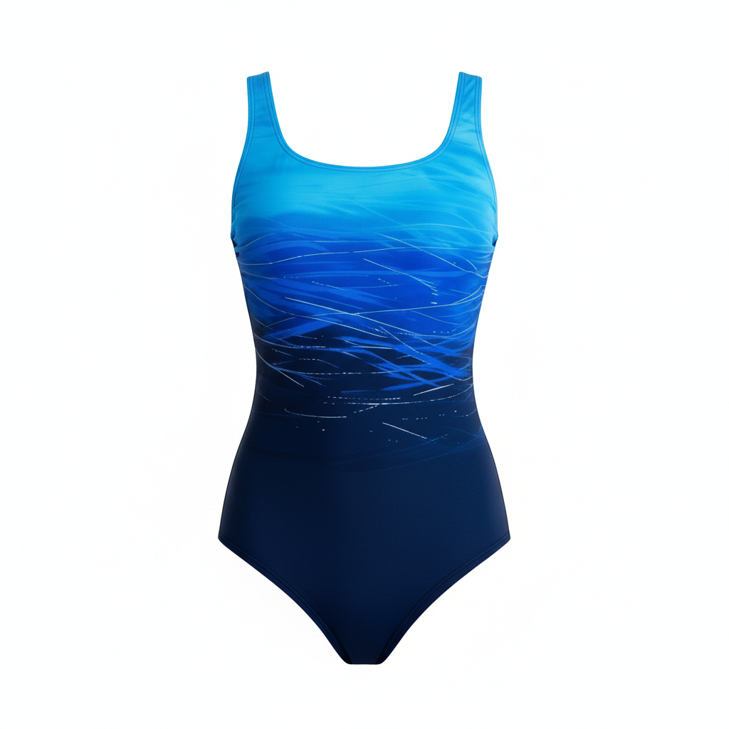 Einteiliger Sport-Badeanzug mit Ombre-Design | Drune